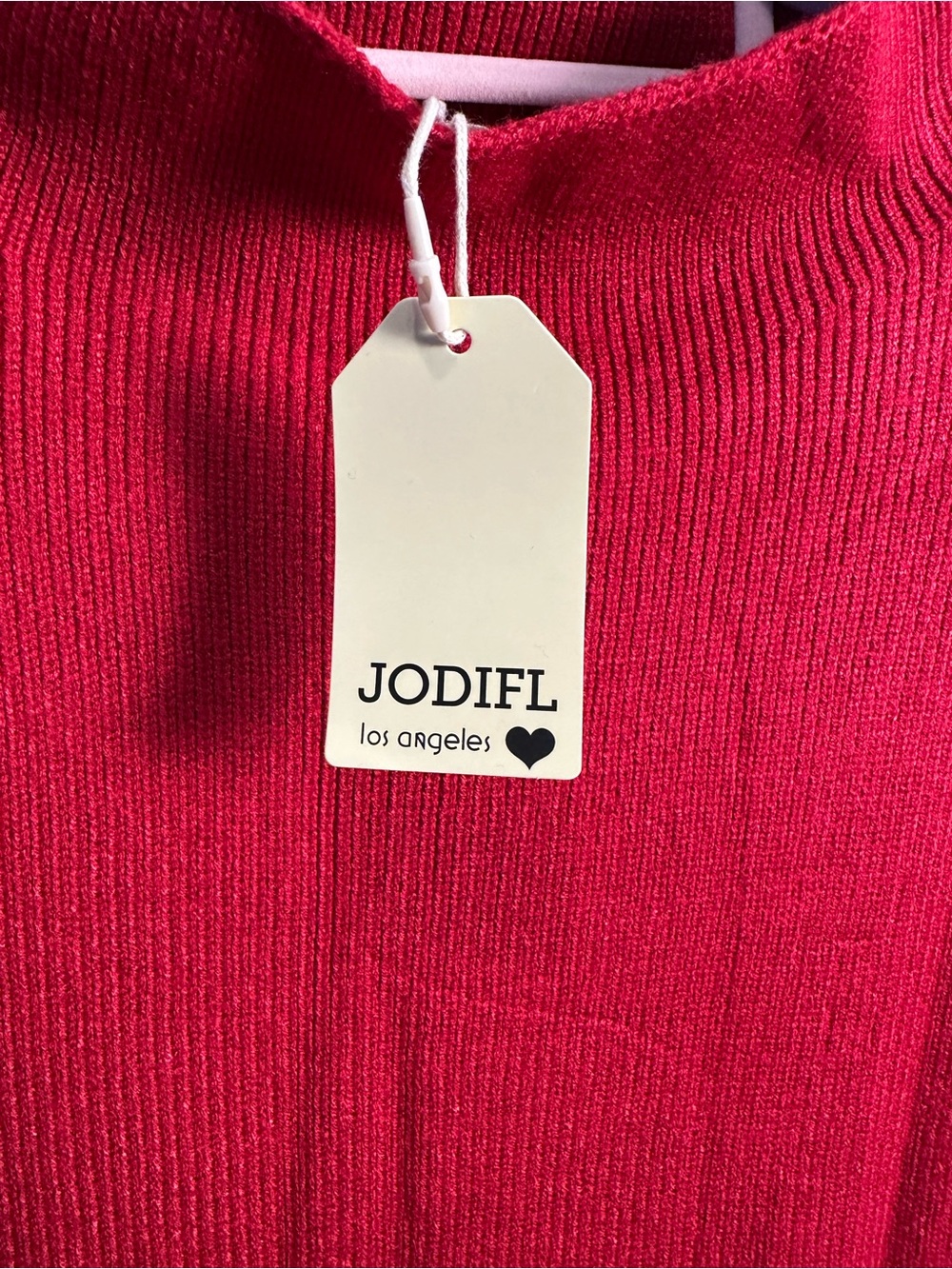 JODIFL Crimson Red Mock Neck Oversized Pullover - Picture 4 of 4